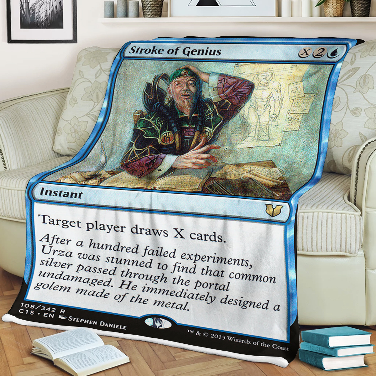 Game MTG Magic The Gathering Stroke of Genius Blanket word2