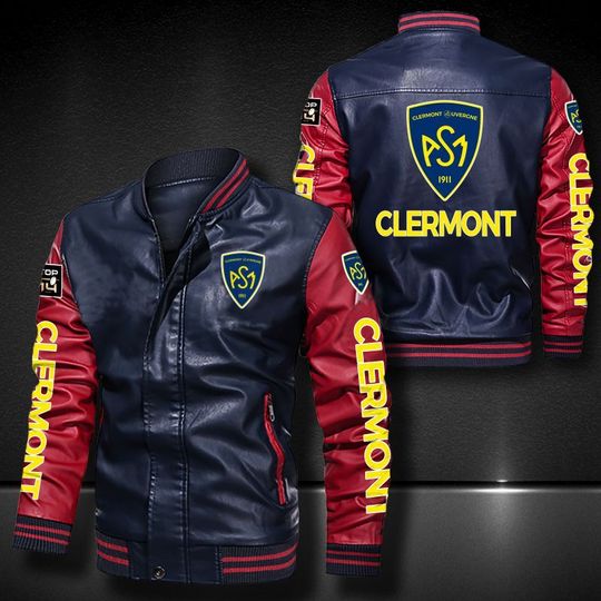 ASM Clermont Auvergne Leather bomber Jacket 1