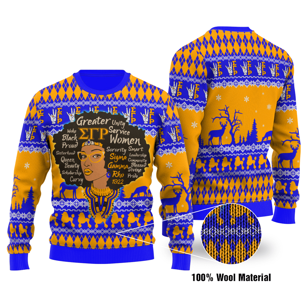 Sigma Gamma Rho 1922 Greater Woman ugly Christmas Sweater word1