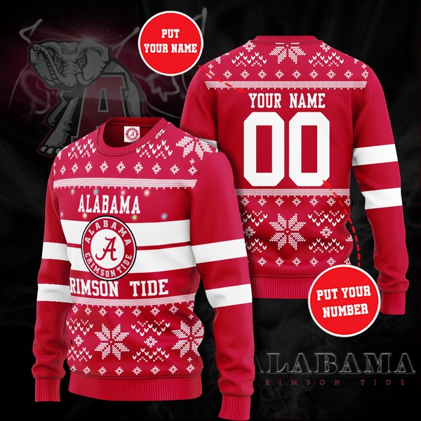 Alabama Crimson Tide Personalized Custom Christmas Sweater