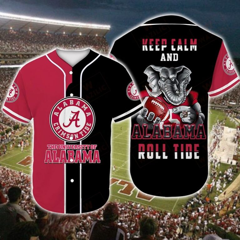 Alabama Football Keep Calm And Alabama Roll Tide Baseball Jersey Alabama Football Keep calm and Alabama roll tide baseball jersey