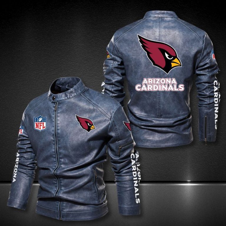 Arizona Cardinals NFL 3D motor leather jacket 2