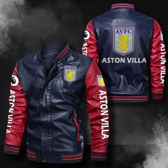 Aston Villa F.C Leather bomber Jacket 1