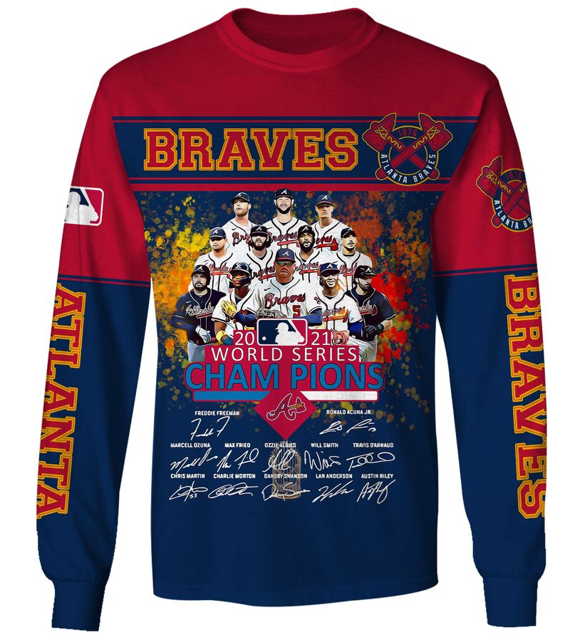 Atlanta Braves Champions 2021 Red 3D Hoodie Shirt3