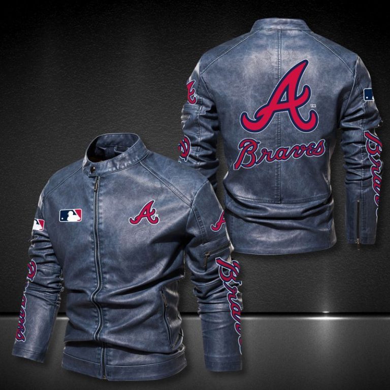 Atlanta Braves motor leather jacket 2