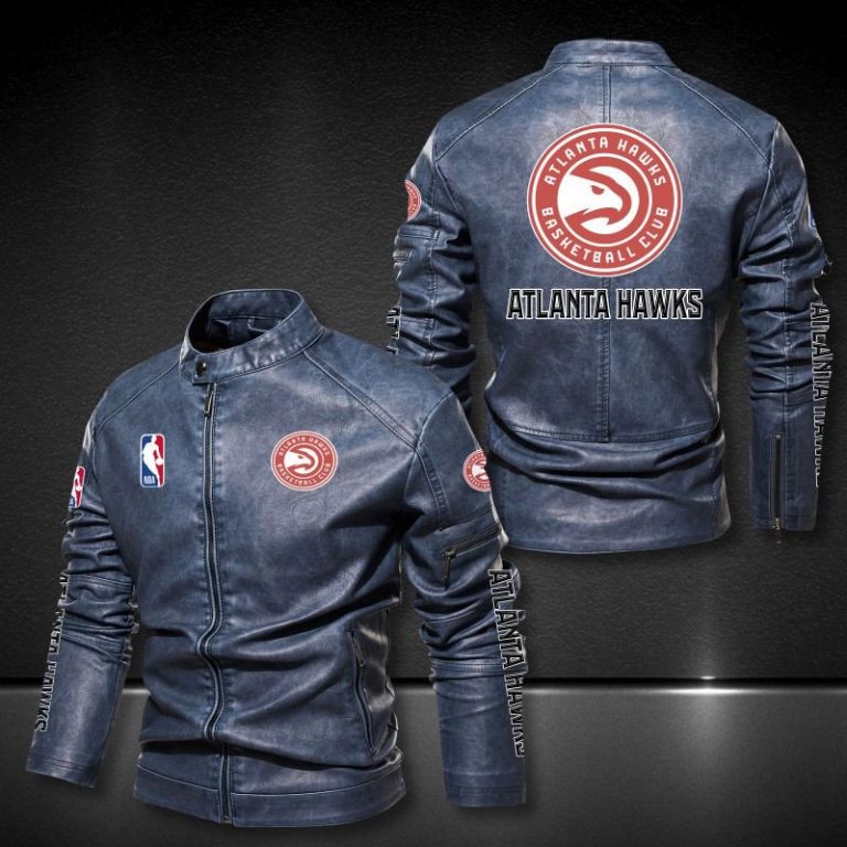 Atlanta Hawks motor leather jacket 1
