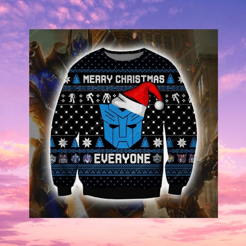 Autobot Merry christmas knitted wool sweater 3 Autobot Merry christmas sweater 2