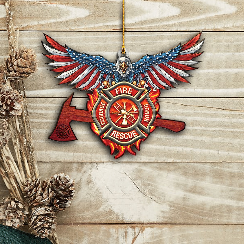 BEST American flag Firefighter Ornament 2 BEST American flag Firefighter Ornament 2
