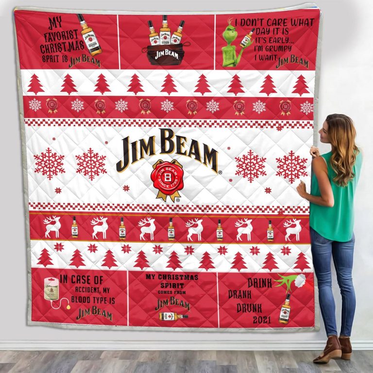 BEST Grinch Jim Beam christmas blanket quilt 1