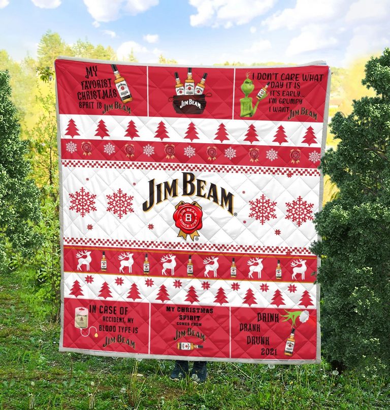 BEST Grinch Jim Beam christmas blanket quilt 4