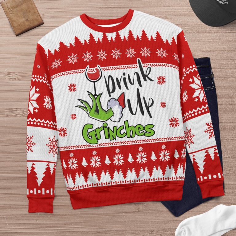 BEST Grinches Drink up wine christmas sweater 6