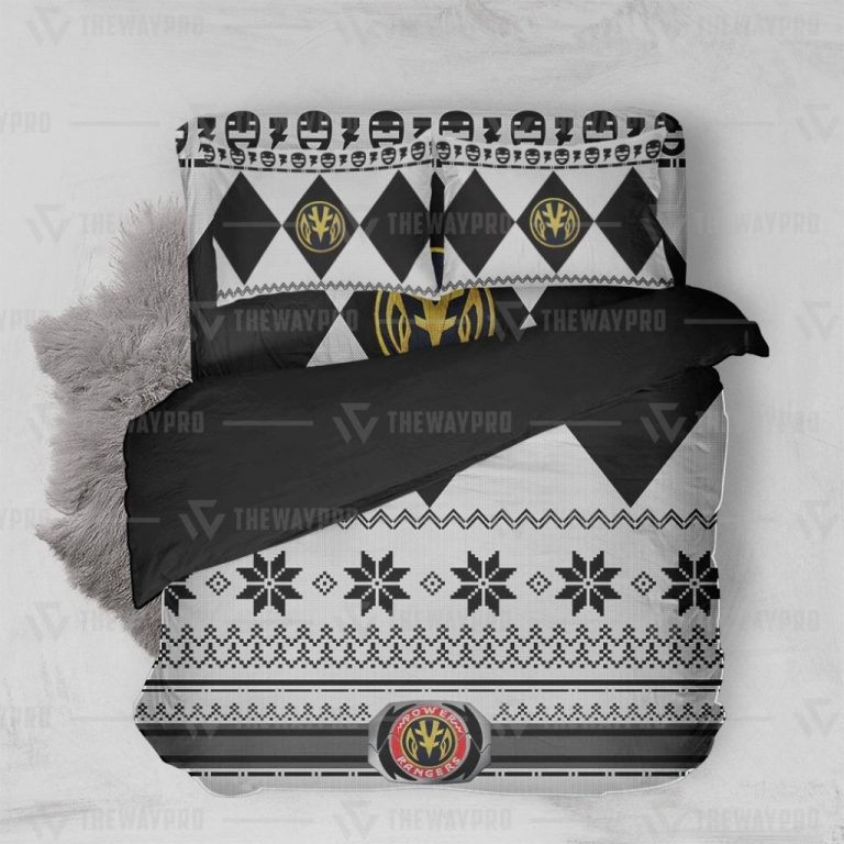 BEST Mighty morphin power rangers white ranger bedding set 3