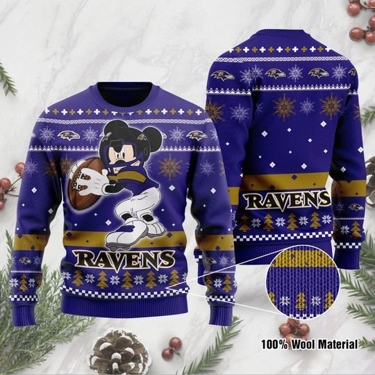 Baltimore Ranvens Mickey Mouse Ugly Sweater