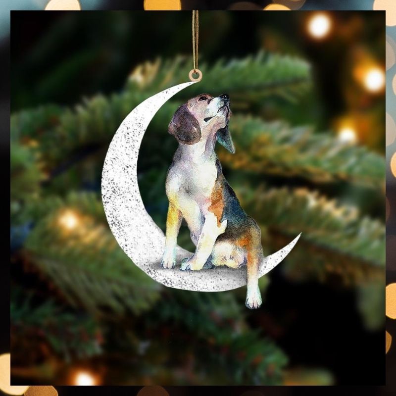 Beagle Sit On The Moon hanging ornament 2 Beagle Sit On The Moon hanging ornament 2