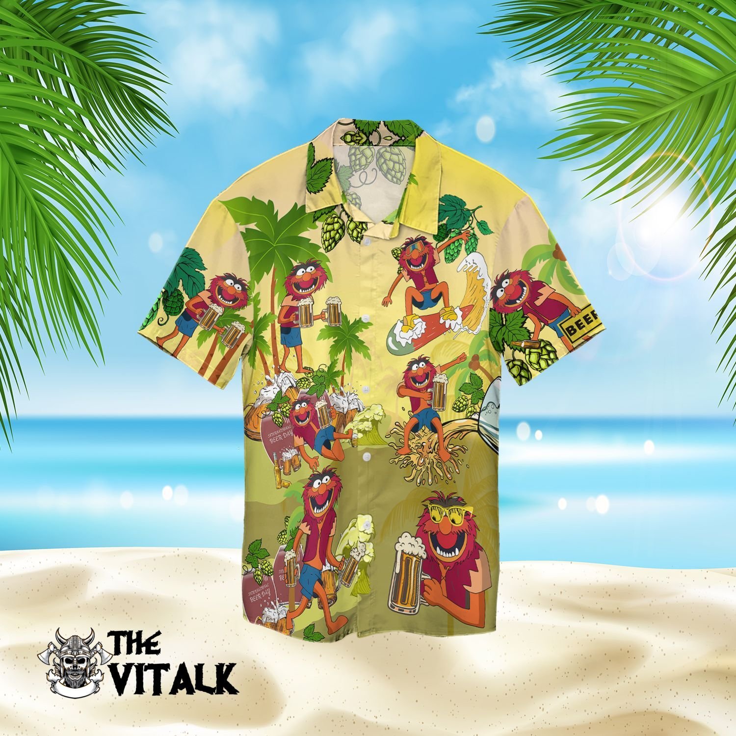 Beer day Animal the Muppet hawaiian shirt, shorts 8 Beer day Animal the Muppet hawaiian shirt shorts 1