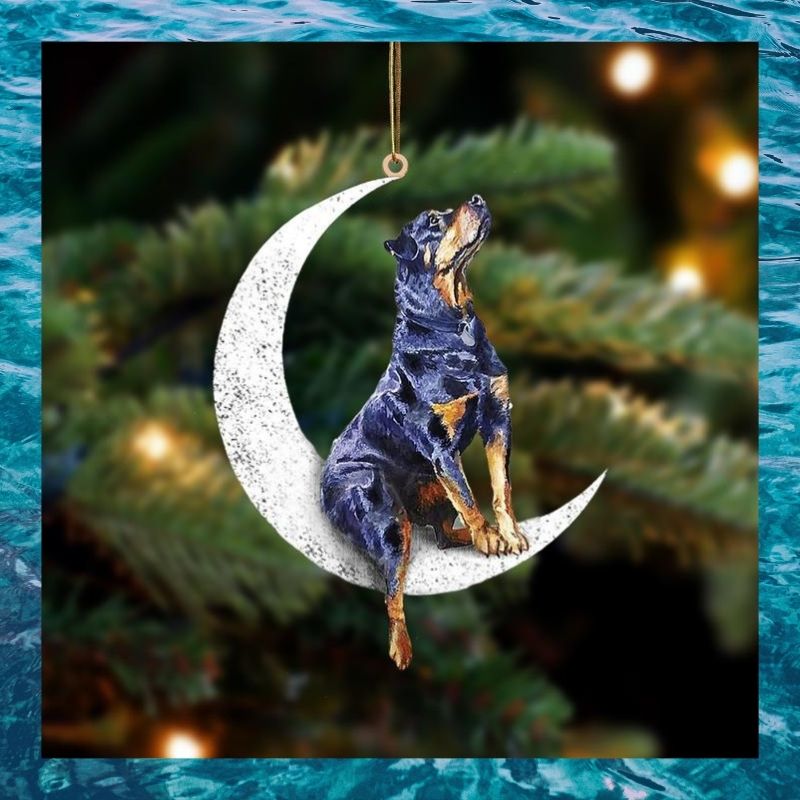 Blue Rottweiler sit on the moon ornament 3 Blue Rottweiler sit on the moon ornament 3