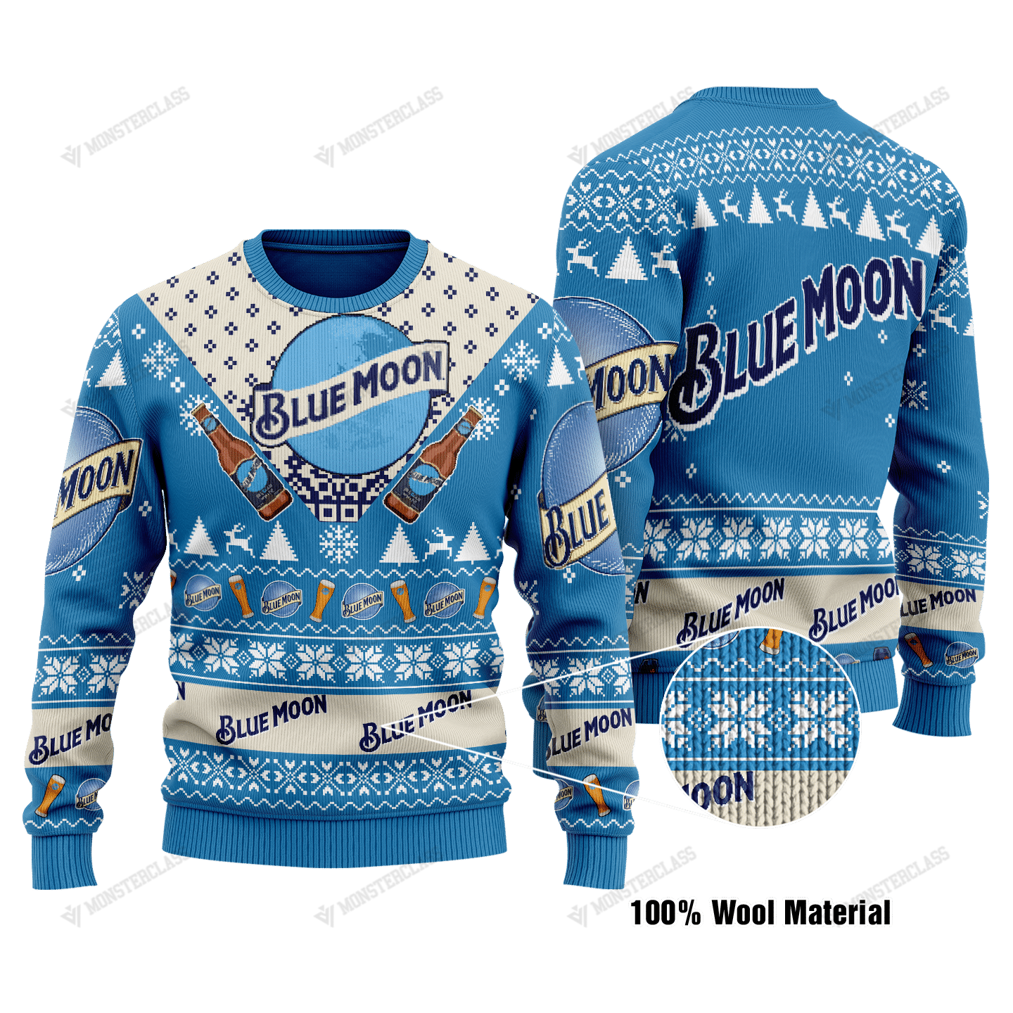 Blue Moon Wheat Beer Christmas Sweater