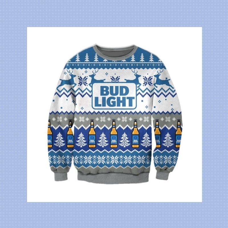 Bud Light beer christmas knitted wool sweater 2 Bud Light beer christmas sweater 2