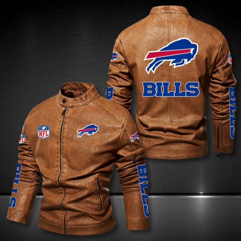 Buffalo Bills NFL 3D motor leather jacket 3