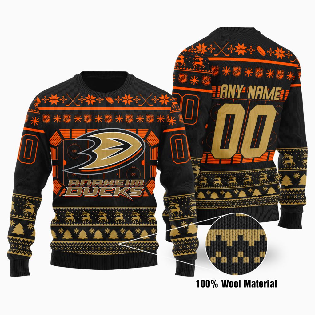 Personalized Anaheim Ducks custom Ugly Christmas Sweater 2 Personalized Anaheim Ducks custom Ugly Christmas Sweater word2