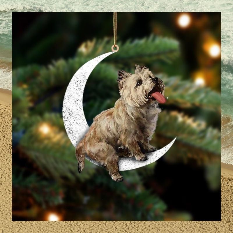 Cairn Terrier sit on the moon ornament 2 Cairn Terrier sit on the moon ornament 2