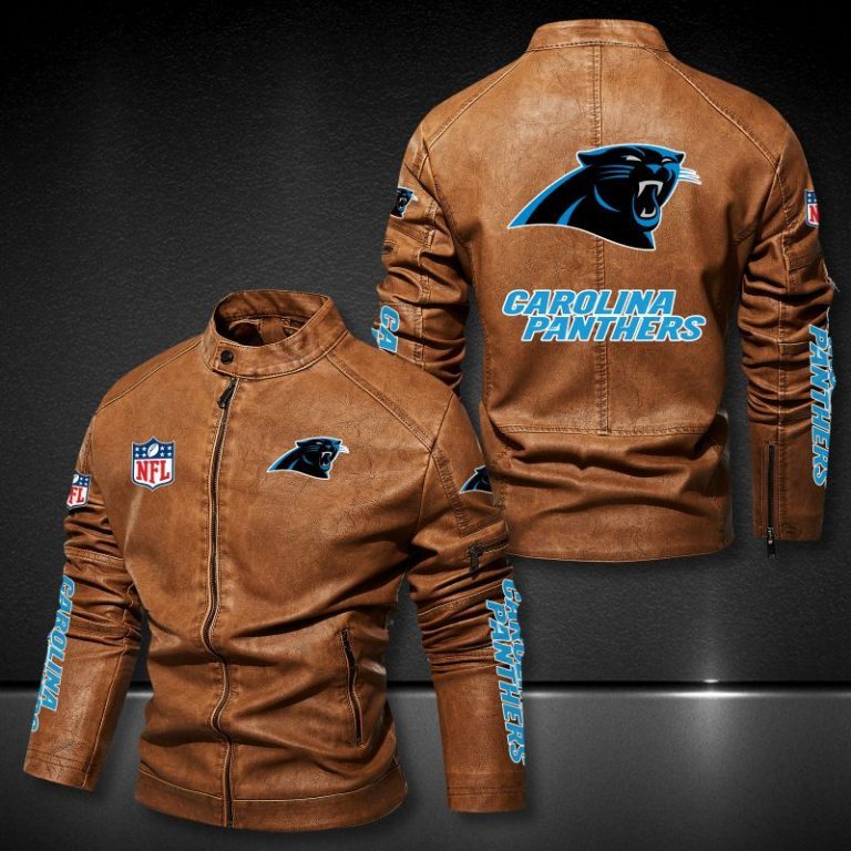 Carolina Panthers NFL 3D Motor Leather Jacket 3 Carolina Panthers NFL 3D motor leather jacket 3