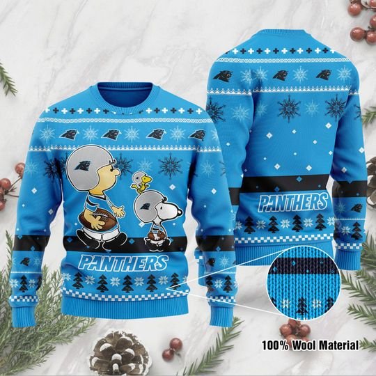 Carolina Panthers Peanuts Snoopy Charlie Brown Ugly Sweater
