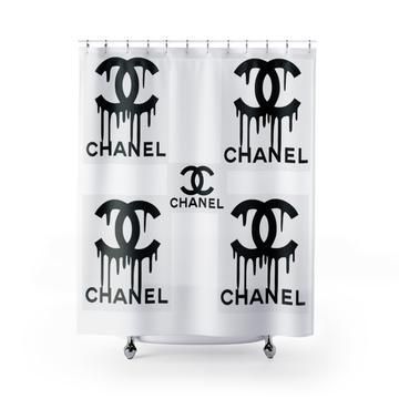 Chanel Bathroom Shower Curtain Set Chanel bathroom shower curtain set