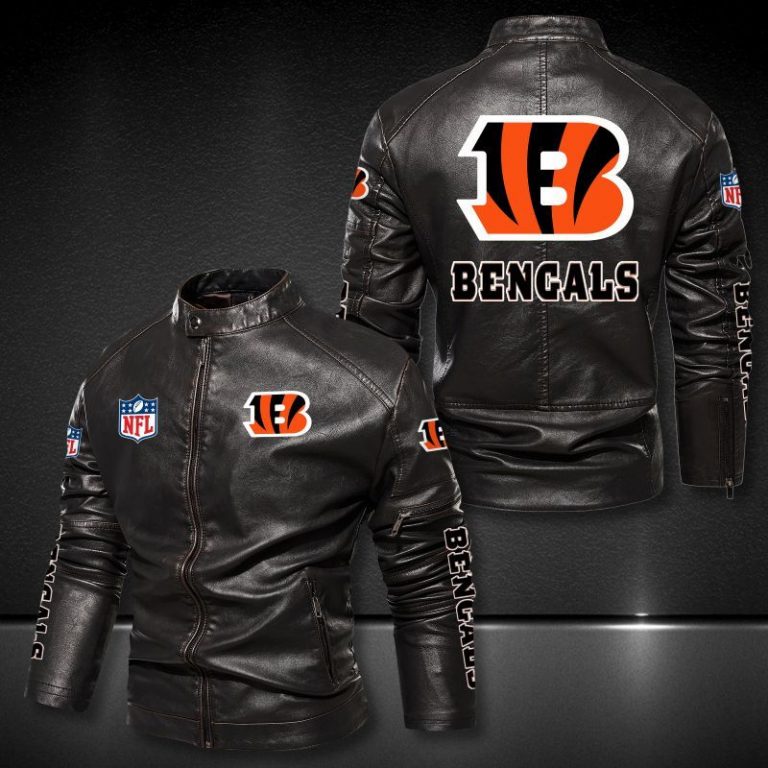 Cincinnati Bengals NFL 3D motor leather jacket 1