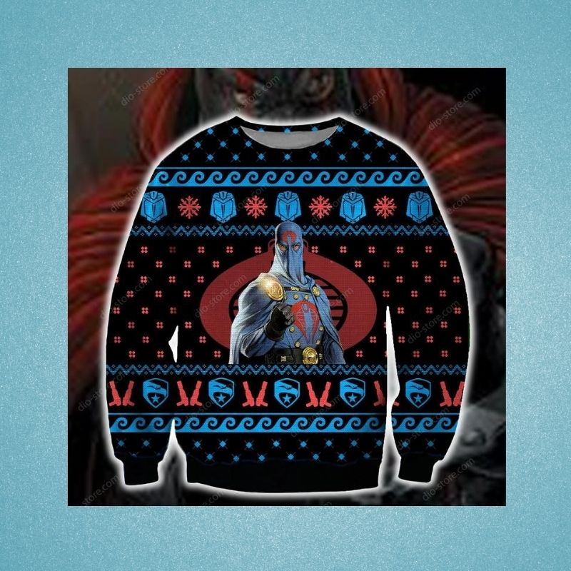 Cobra Commander christmas knitted wool sweater 2 Cobra Commander christmas sweater 2