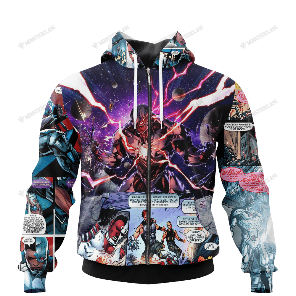 Cyborg Race DC Comics Christmas 3d All Over Printed Hoodie 1 2