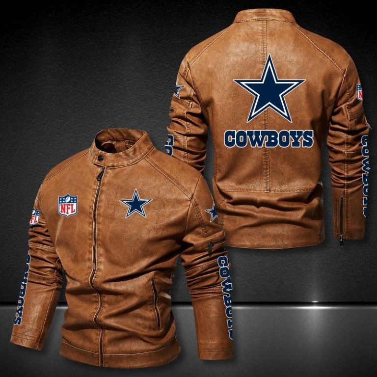 Dallas Cowboys NFL 3D Motor Leather Jacket 3 Dallas Cowboys NFL 3D motor leather jacket 3
