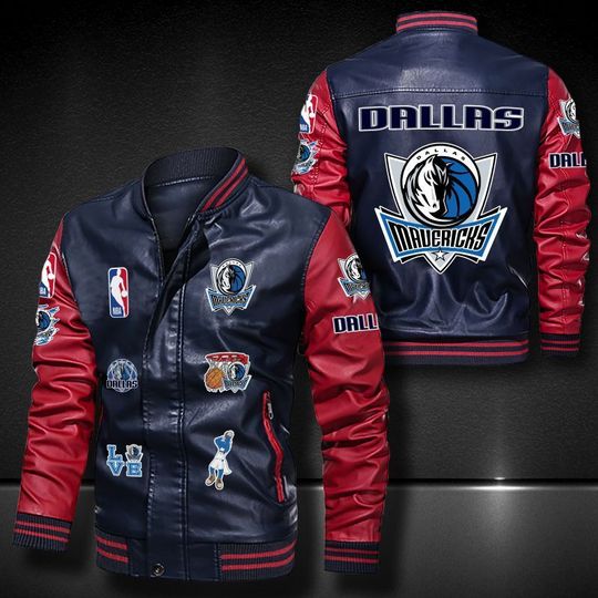 Dallas Mavericks Leather bomber Jacket 1