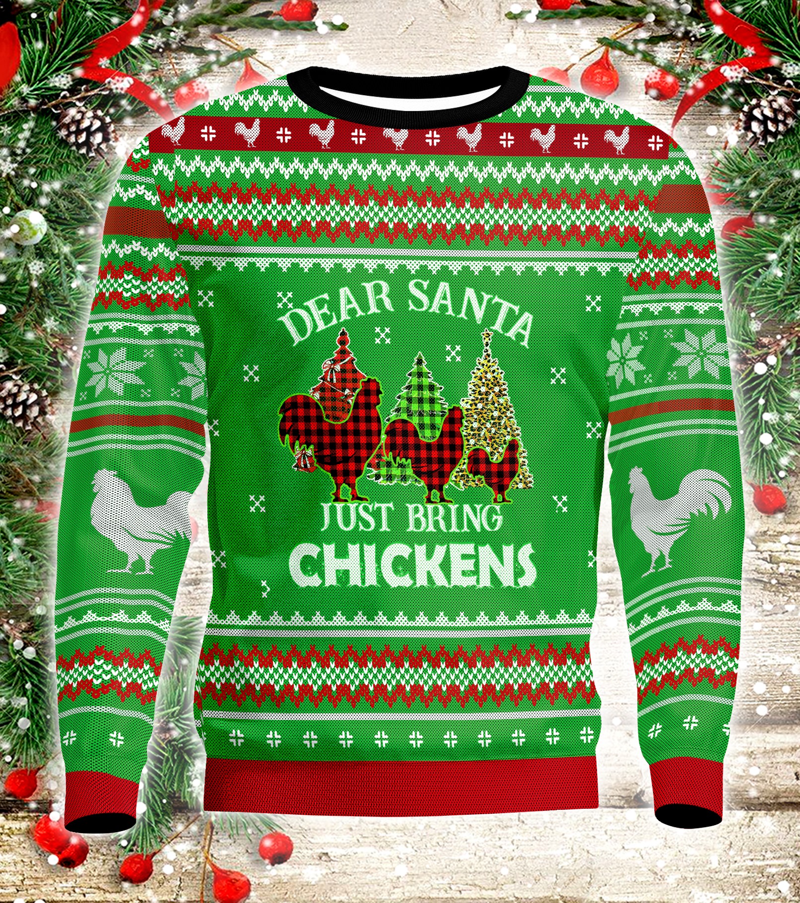 Dear Santa Just Bring Chickens Christmas Sweater