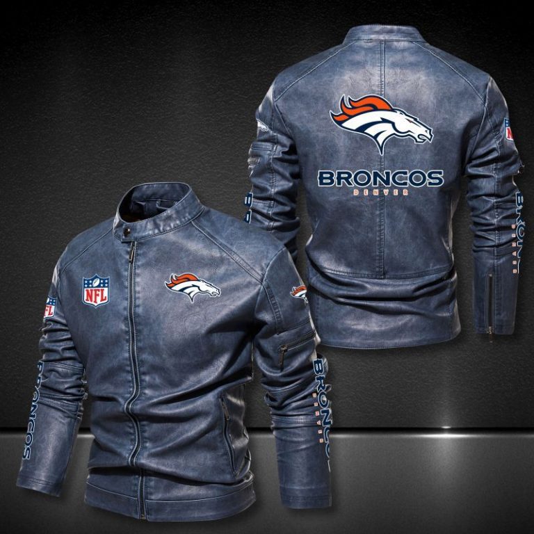 Denver Broncos NFL 3D motor leather jacket 2
