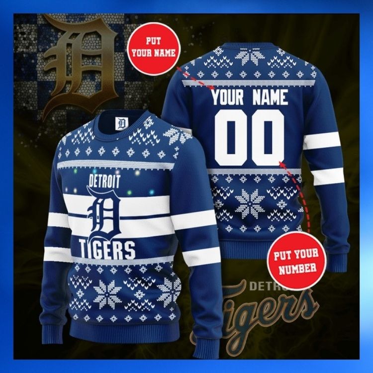 Detriot Tigers Personalized Custom Christmas Sweater2