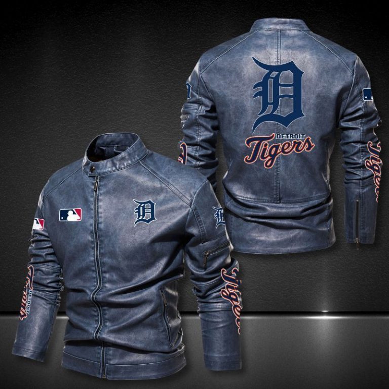 Detroit Tigers Motor Leather Jacket 1 Detroit Tigers motor leather jacket 1