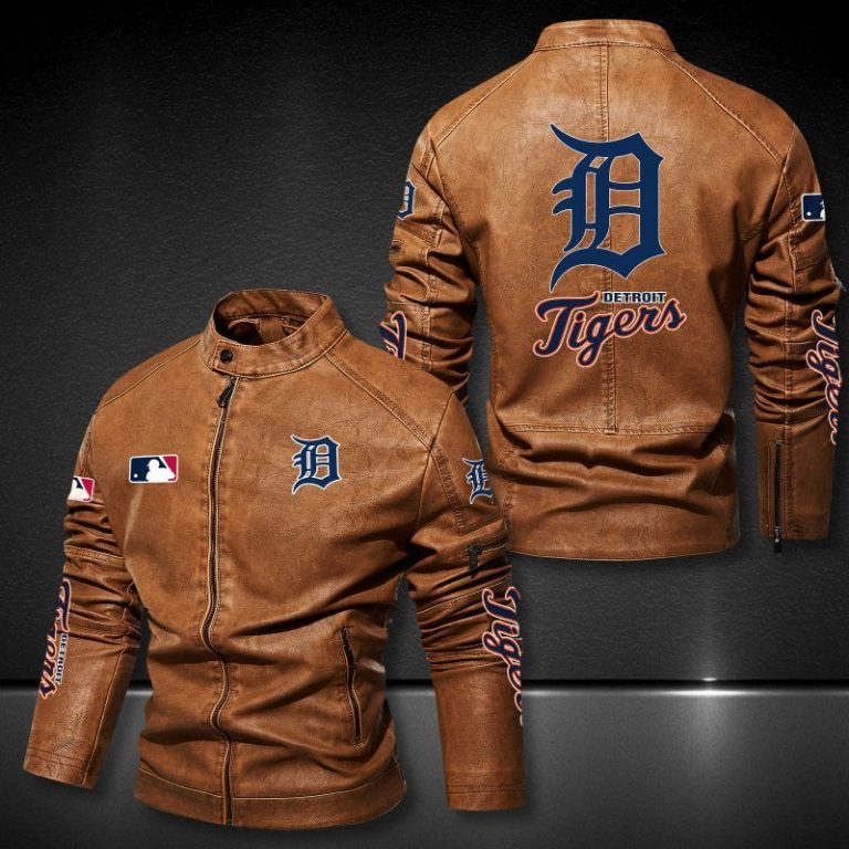 Detroit Tigers Motor Leather Jacket 2 Detroit Tigers motor leather jacket 2