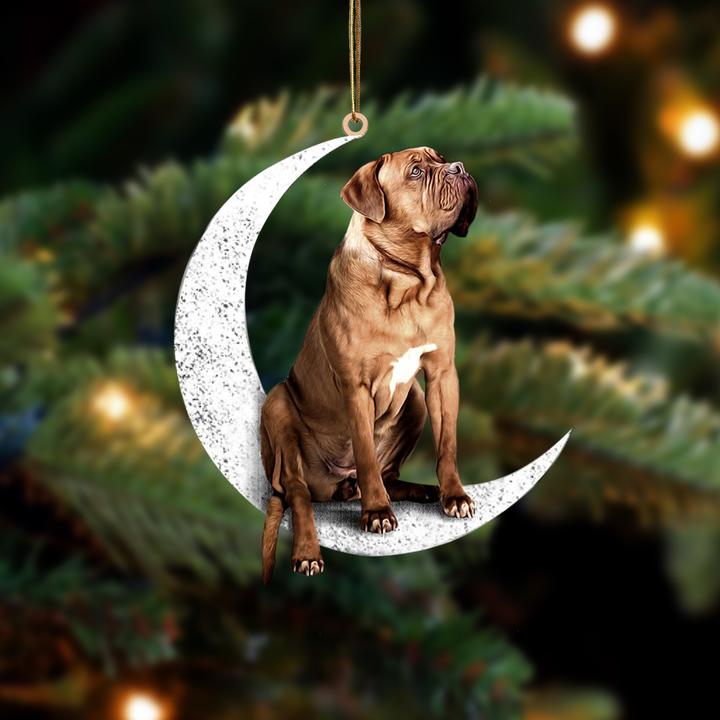 Dogue de Bordeaux sit on the moon ornament 1