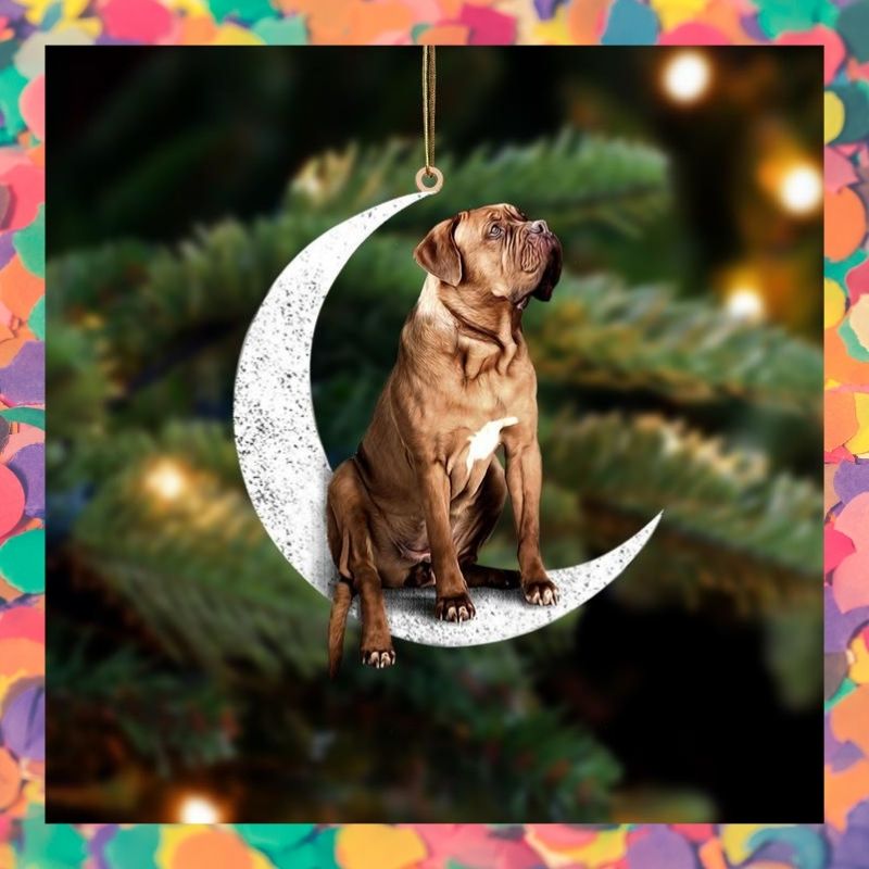 Dogue de Bordeaux sit on the moon ornament 2 Dogue de Bordeaux sit on the moon ornament 2