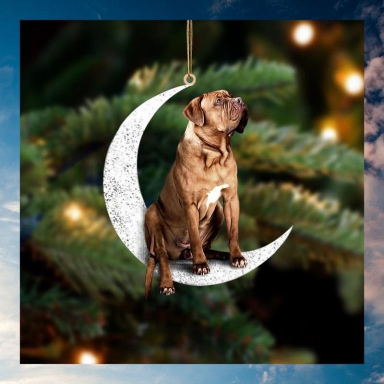 Dogue De Bordeaux Sit On The Moon Ornament (3) Dogue de Bordeaux sit on the moon ornament 3