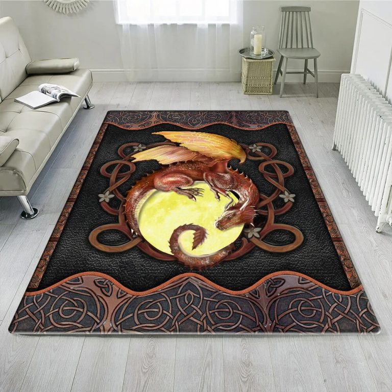 Dragon Rug Celtic Leather carpet rug 1