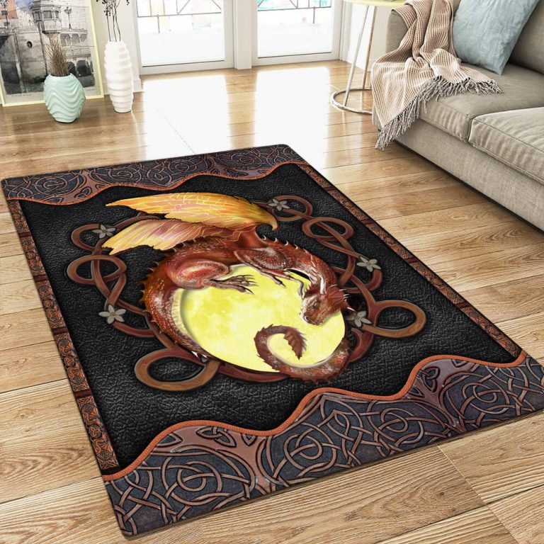 Dragon Rug Celtic Leather carpet rug