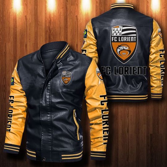 FC Lorient Leather bomber Jacket 3