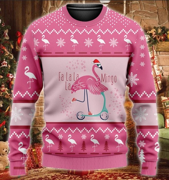 Fa La La La FlaMingo Christmas 3d hoodie Sweater 1