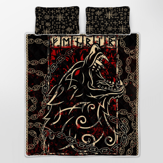 Fenrir With Chainz Viking Quilt Bedding Set 4 Fenrir With Chainz Viking Quilt Bedding Set3