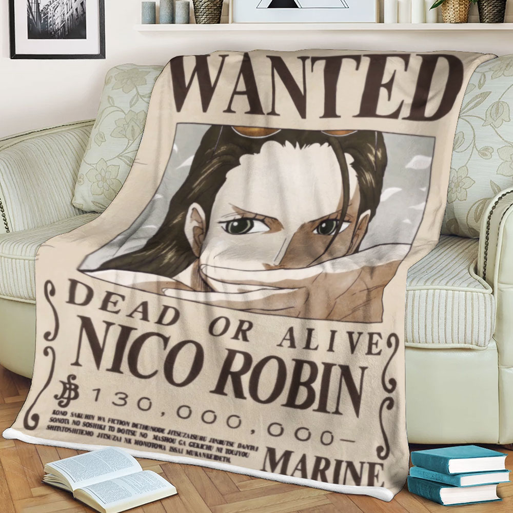 LIMITED Wanted Dead or Alive Nico Robin One Piece blanket word2