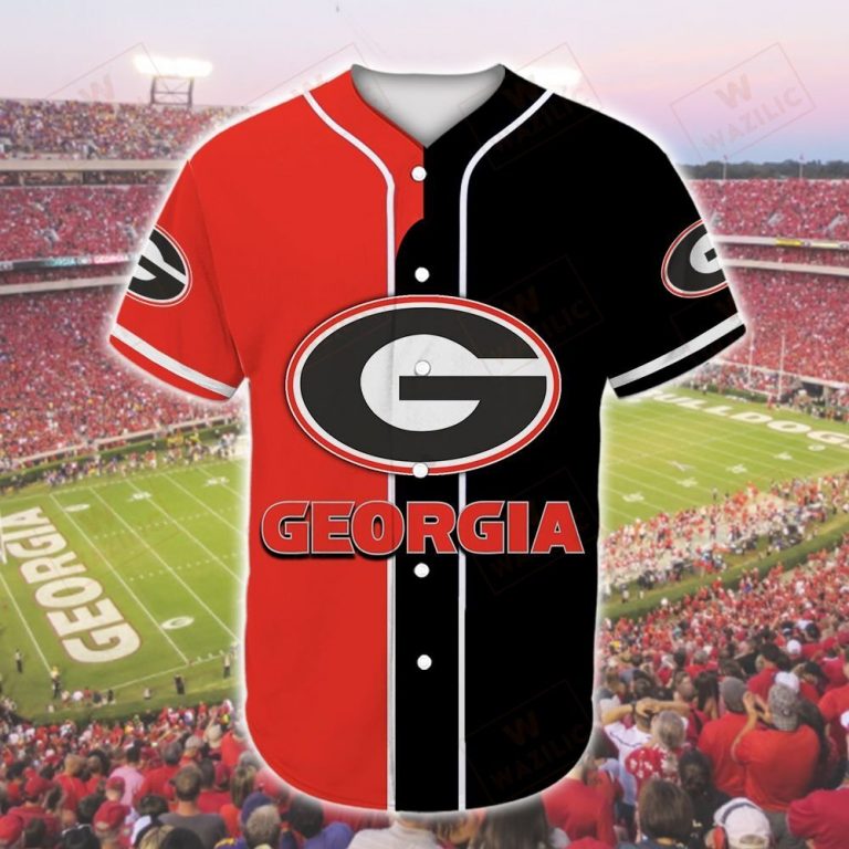 Georgia Bulldogs Keep calm and Georgia go Bulldogs baseball jersey 1