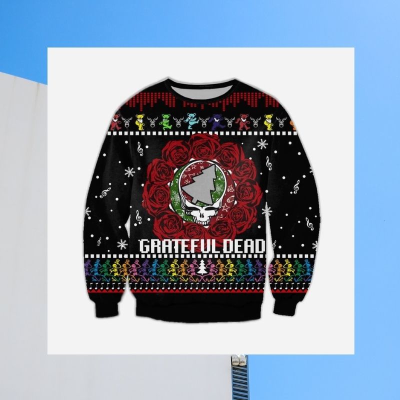 Grateful Dead christmas tree knitted wool sweater 3 Grateful Dead christmas tree sweater 2