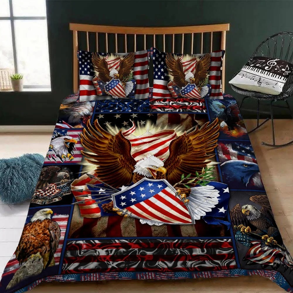 HOT American flag Eagle Quilt Bedding Set 4 HOT American flag Eagle Quilt Bedding Set 4
